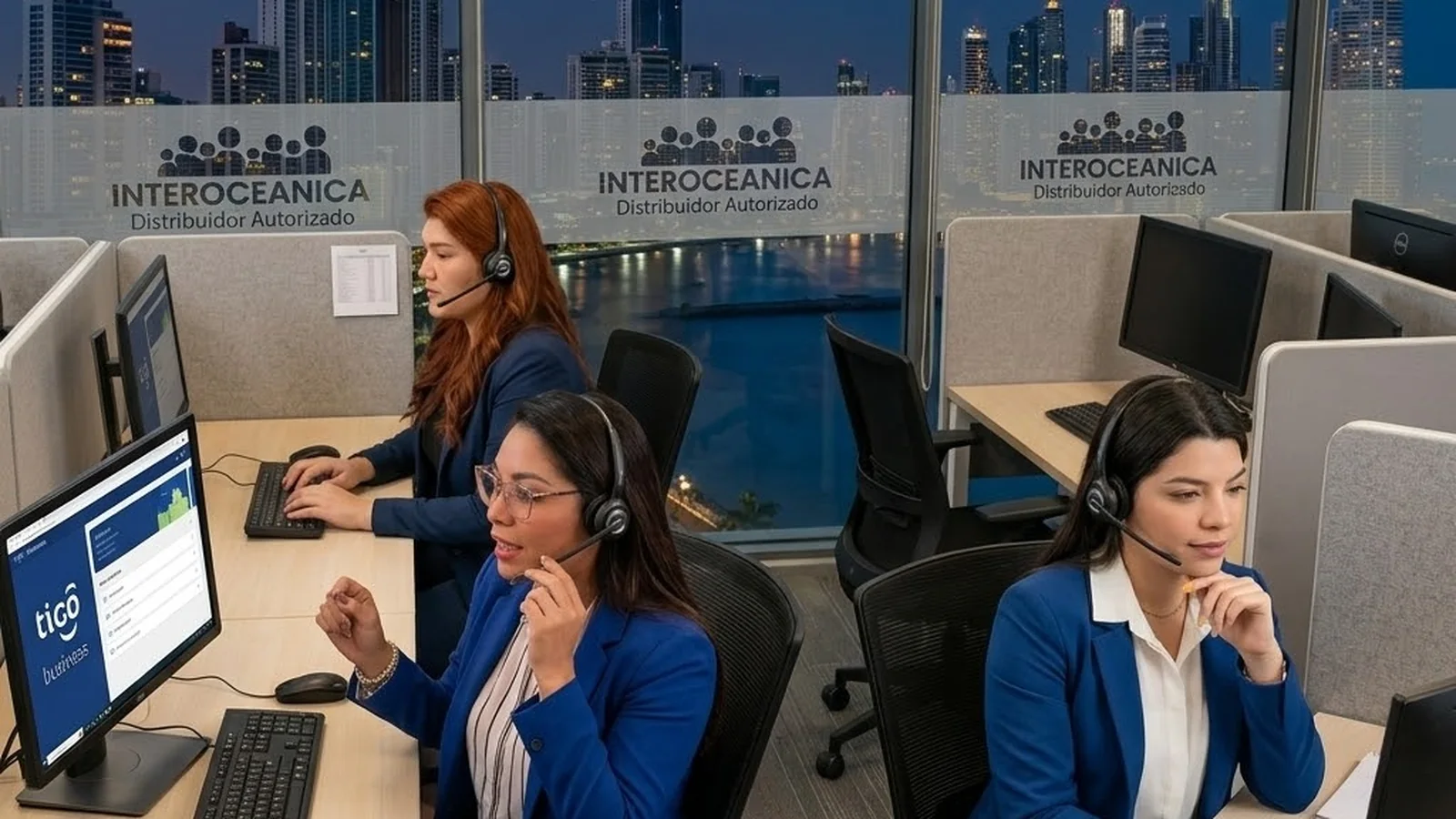 Agentes de Interoceánica atendiendo conversaciones de clientes